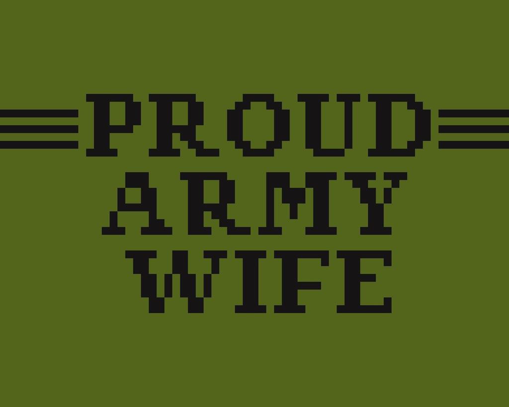Proud Army Wife Needlepoint Stitch Chart Digital Download
