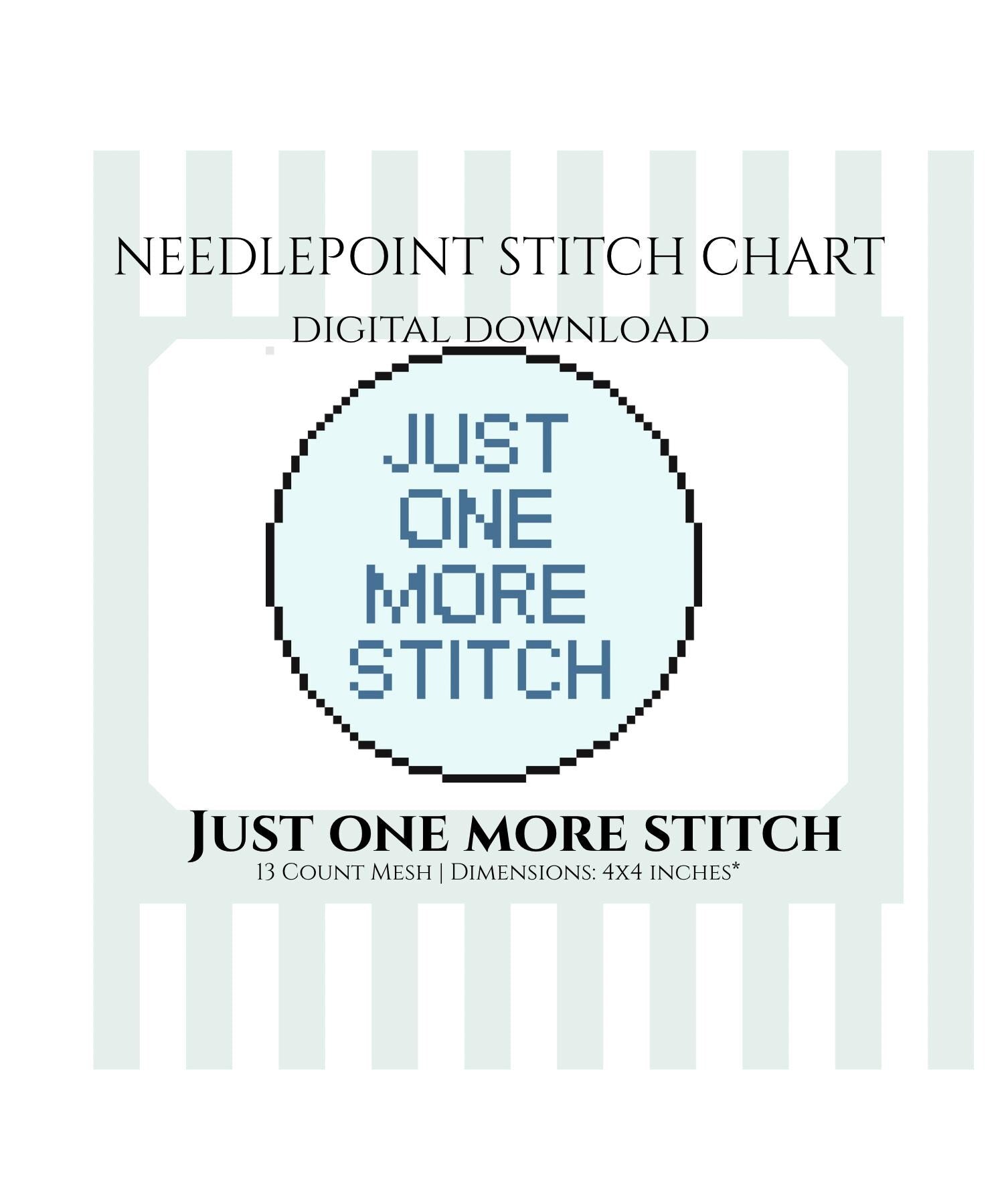 Just One More Stitch Ornament Needlepoint Stitch Chart Digital Download