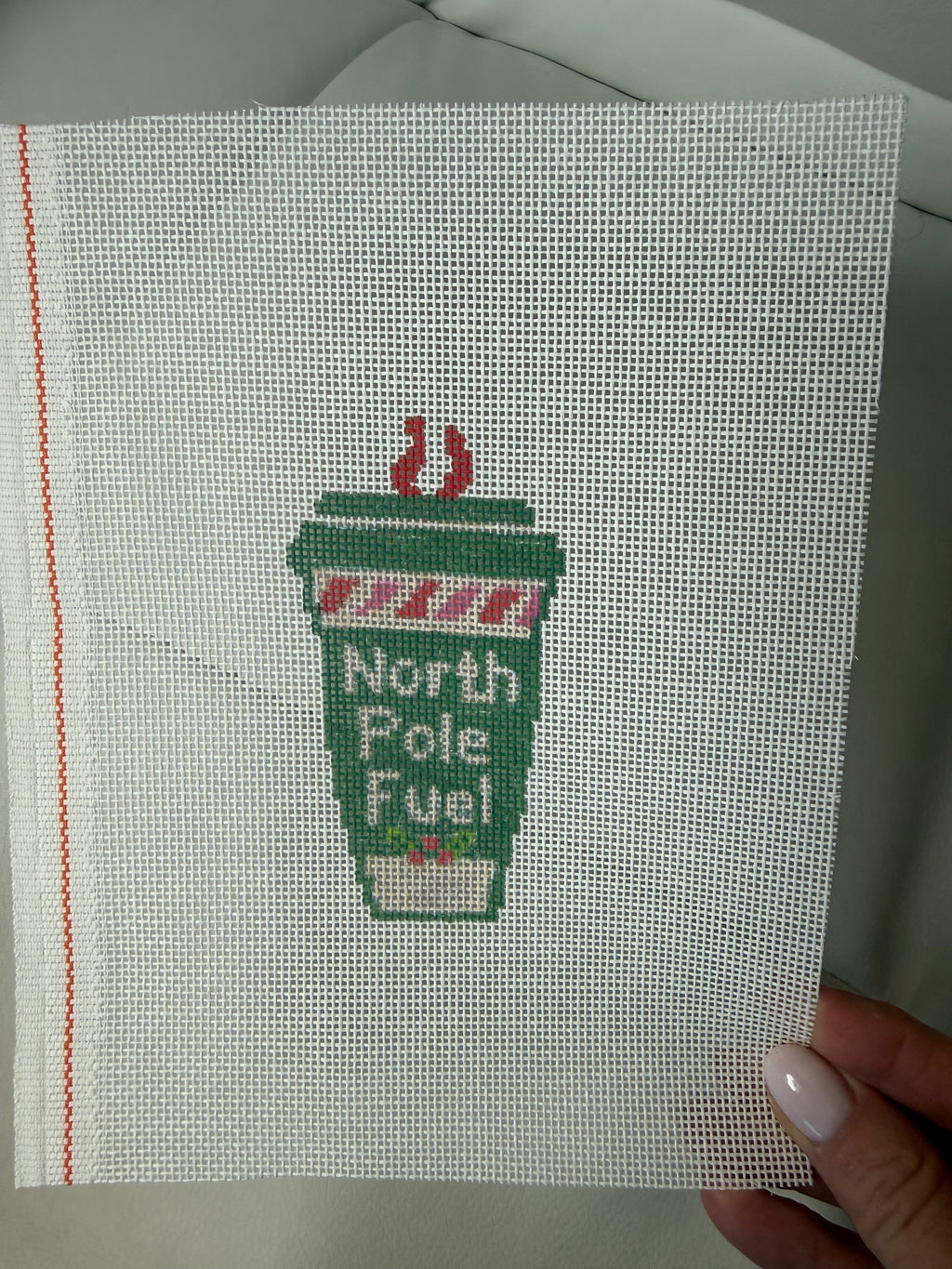 North Pole Fuel Cup Needlepoint Canvas