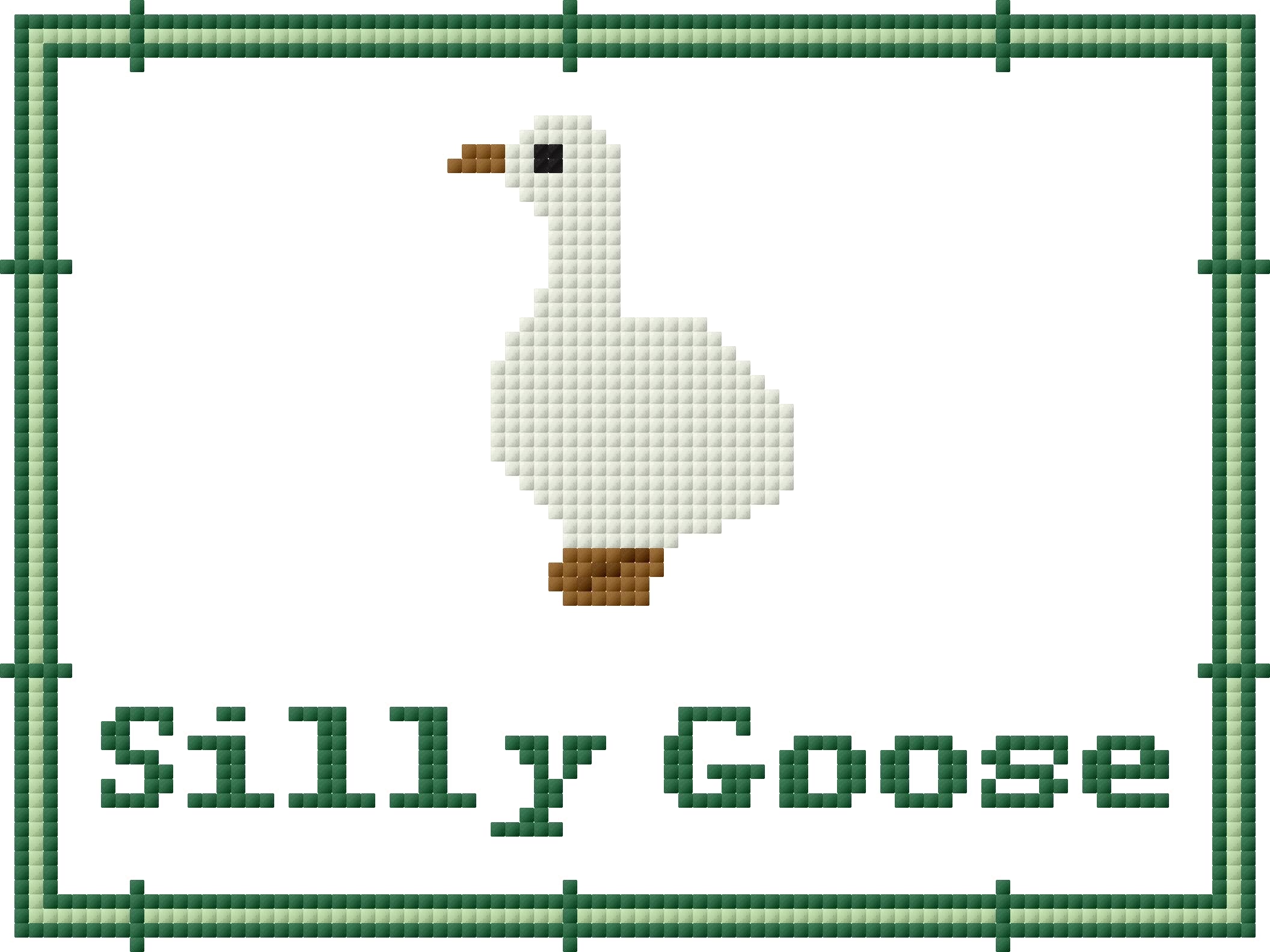 Silly Goose Needlepoint Stitch Chart Digital Download