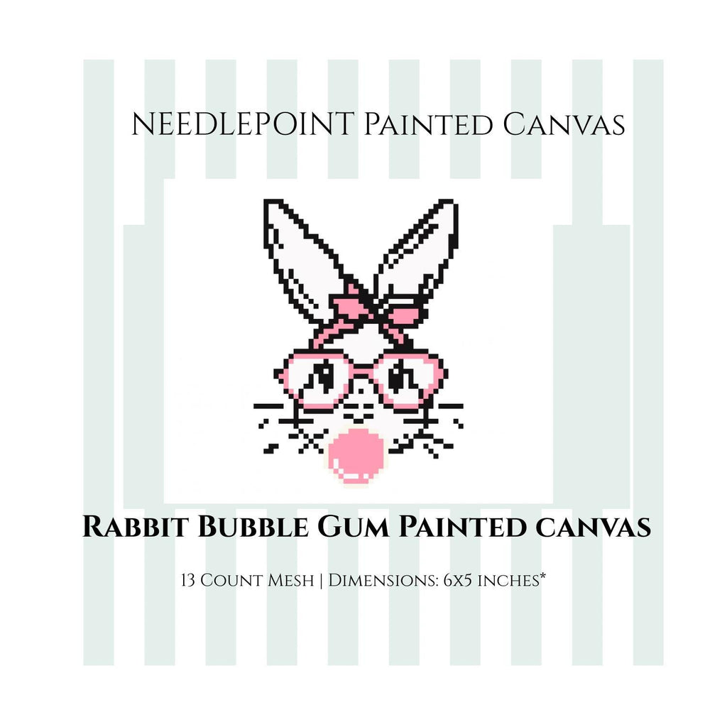 Rabbit Bubble Gum Painted Canvas