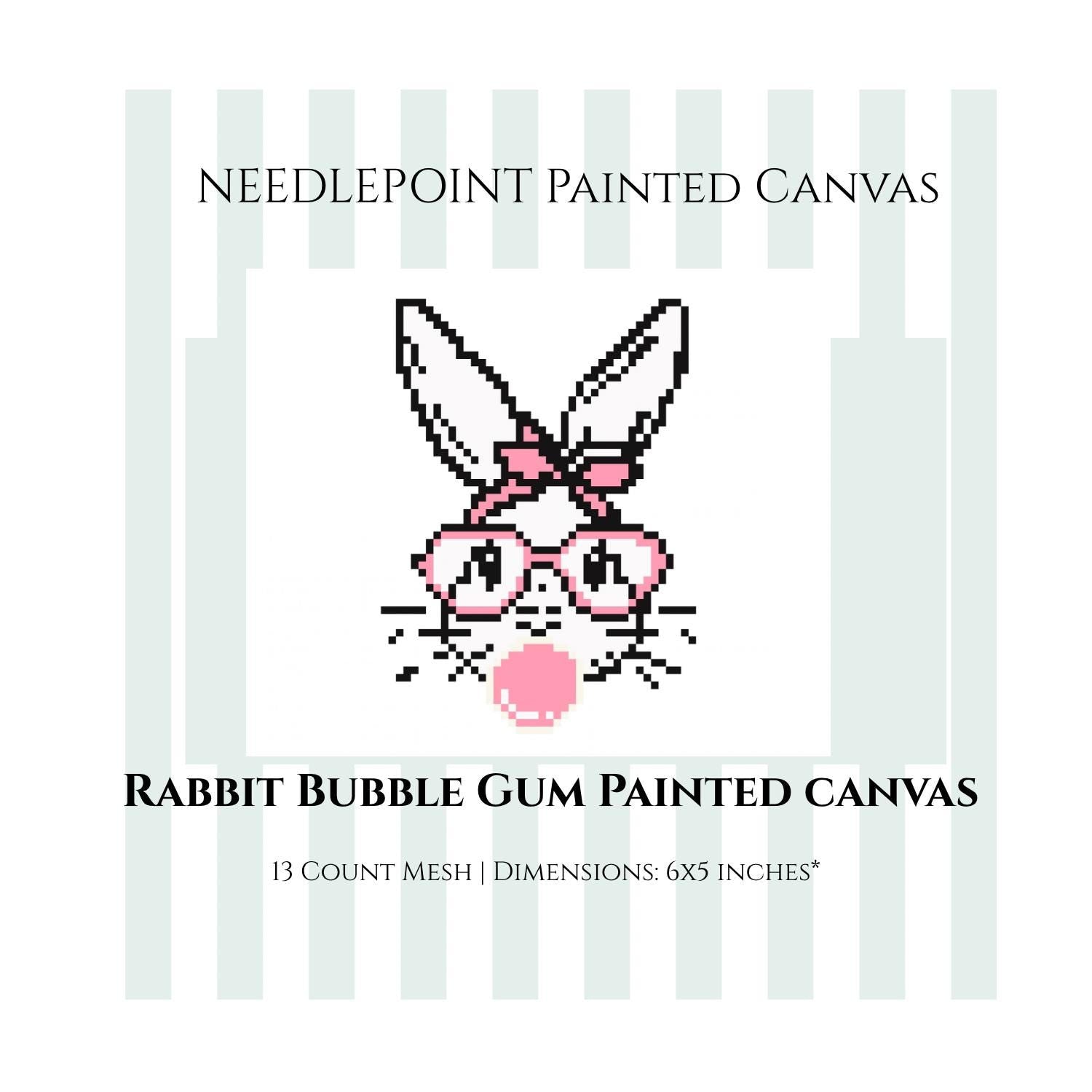 Rabbit Bubble Gum Painted Canvas