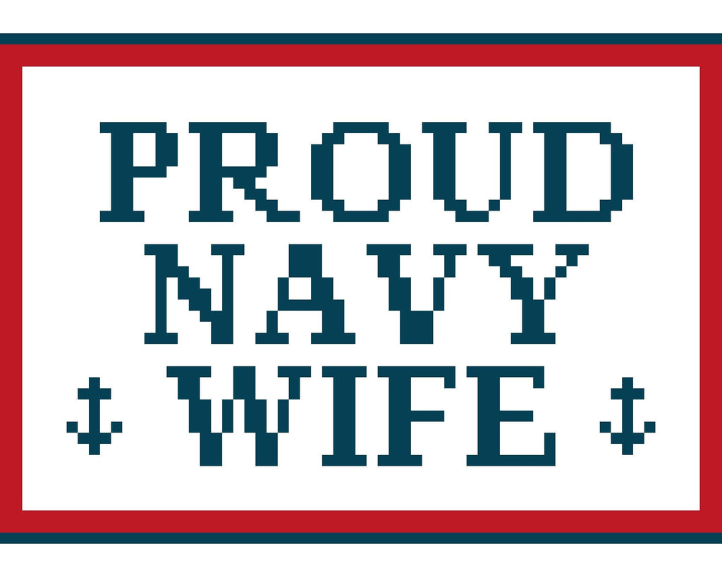 Proud Navy Wife Needlepoint Stitch Chart Digital Download
