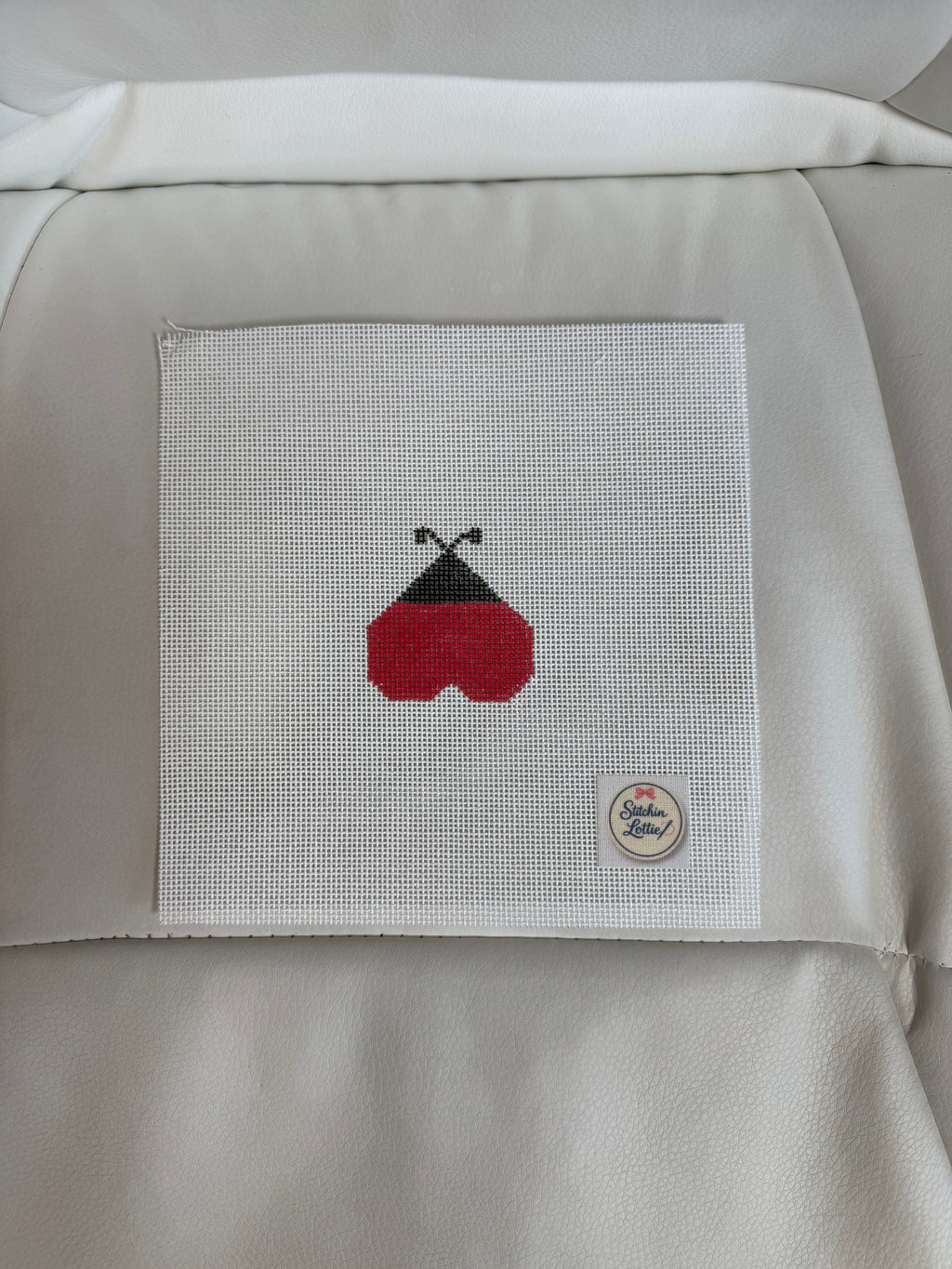 Ladybug Heart Mini Painted Canvas