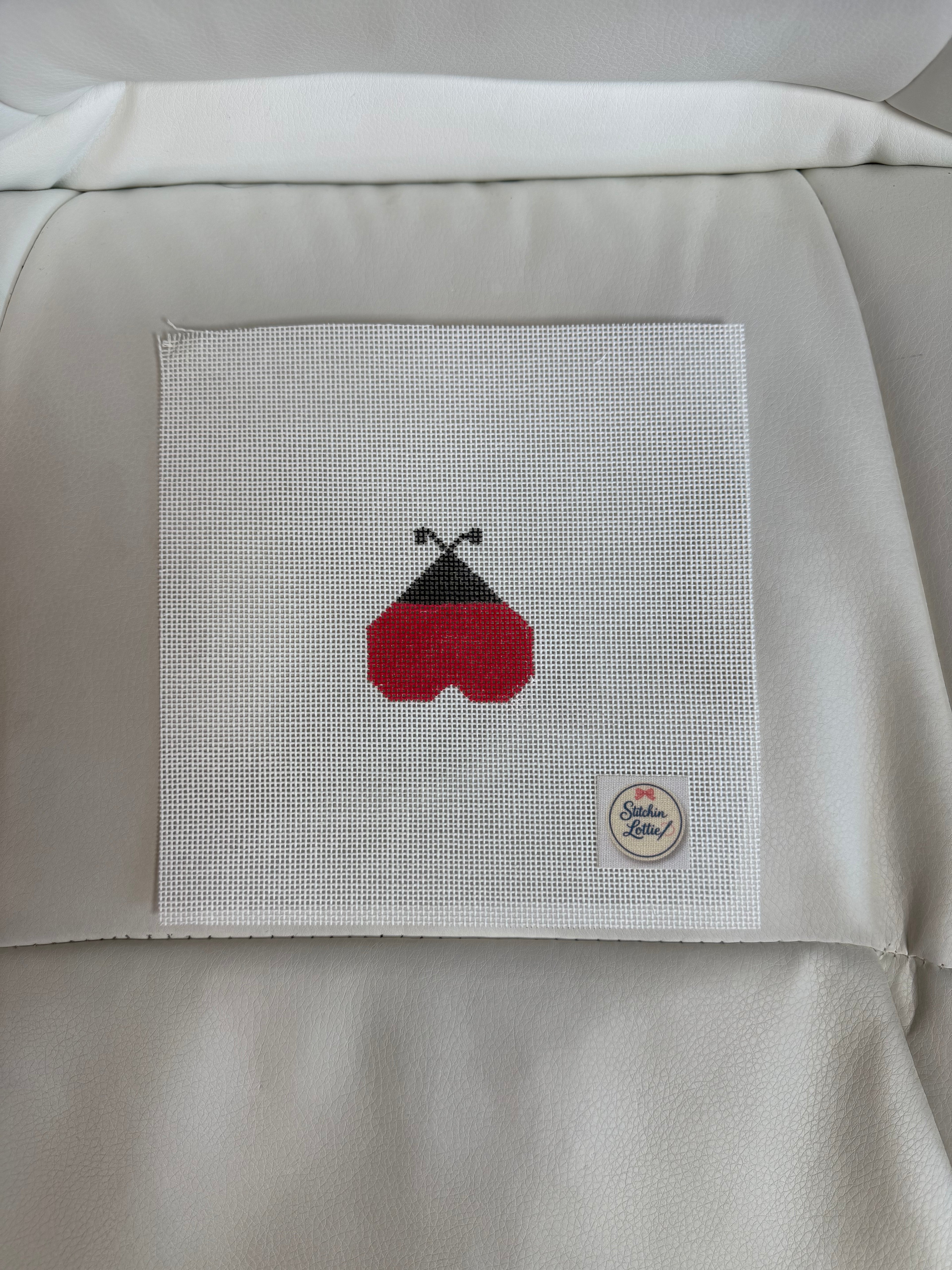 Ladybug Heart Mini Painted Canvas