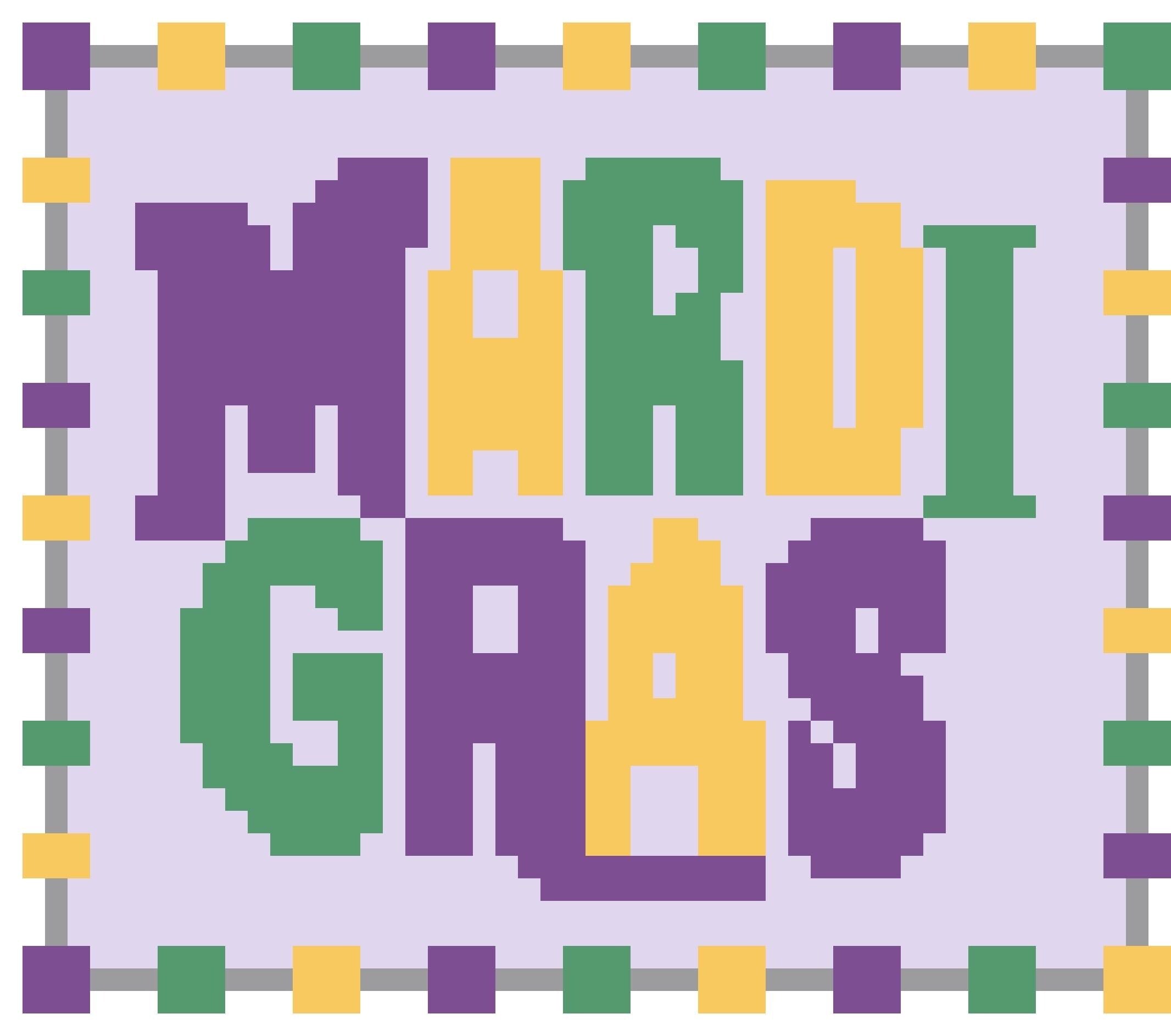 Mardi Gras Needlepoint Stitch Chart Digital Download