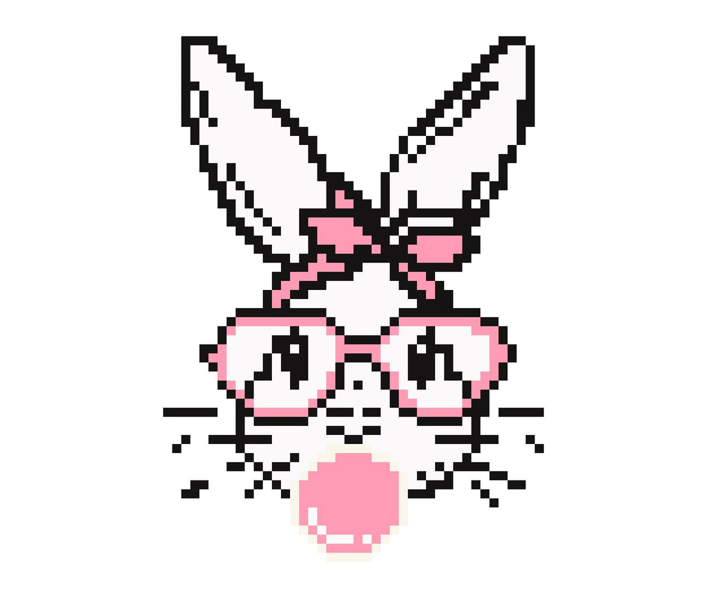 Rabbit Bubble Gum Painted Canvas