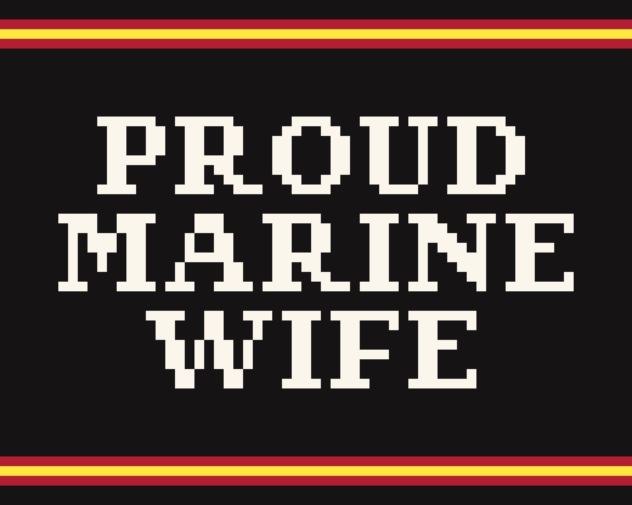 Proud Marine Wife Needlepoint Stitch Chart Digital Download