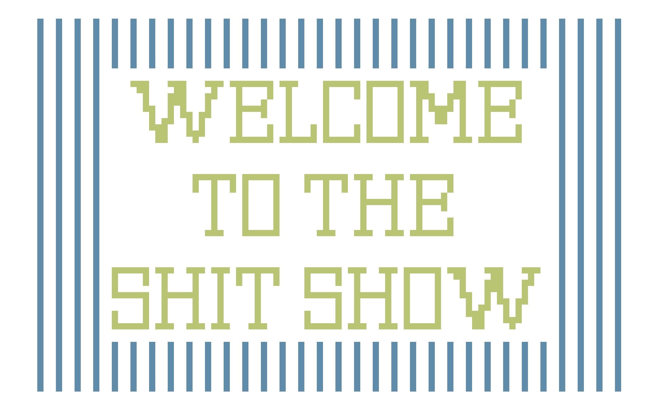 Welcome To The Shit Show Needlepoint Stitch Chart Digital Design