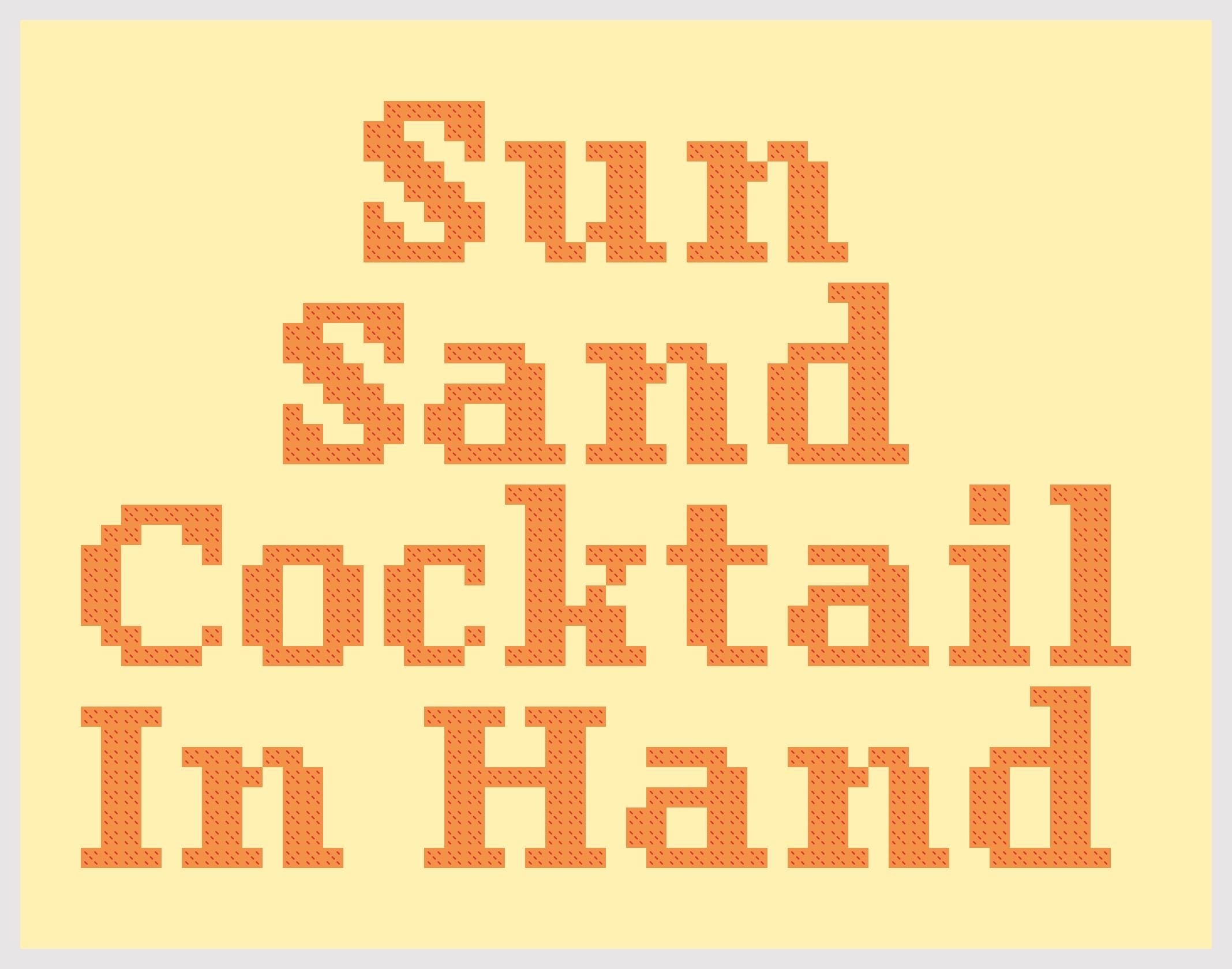 Sun Sand Cocktail In Hand Needlepoint Stitch Chart Digital Download