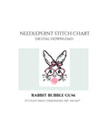 Rabbit Bubble Gum Needlepoint Stitch Chart Digital Download