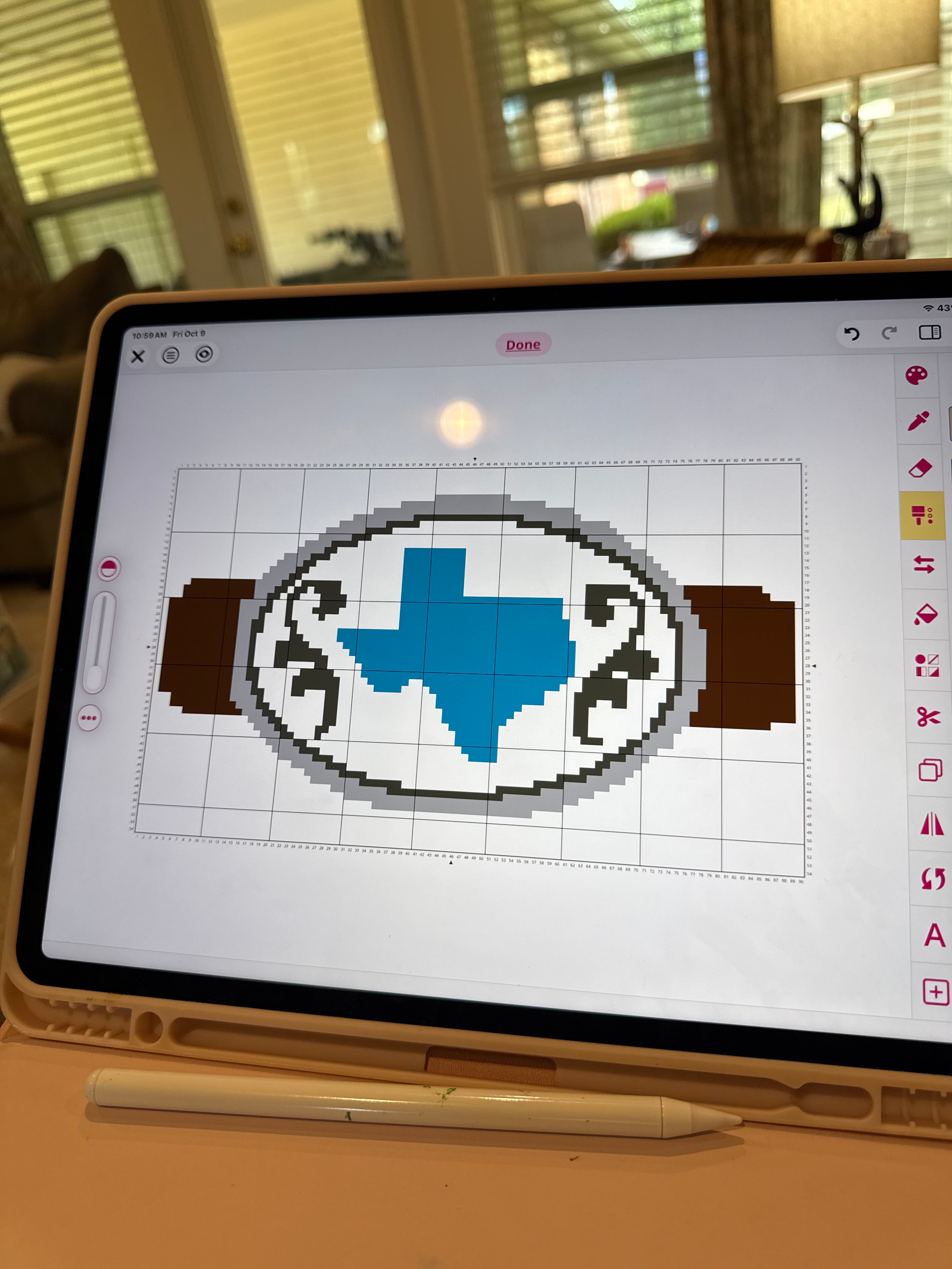 Texas Belt Buckle Needlepoint Design