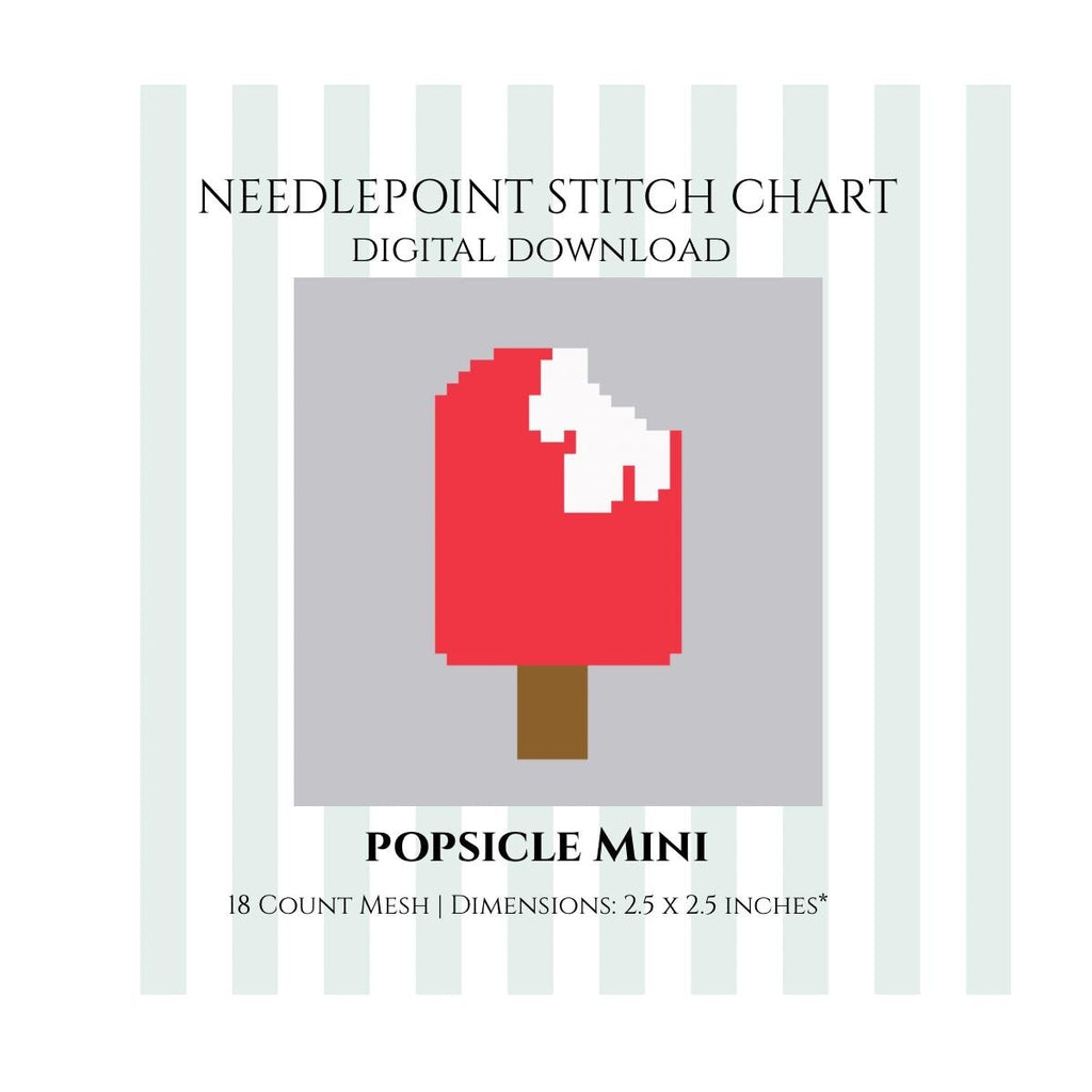 Popsicle Mini Needlepoint Stitch Chart Digital Instant Download