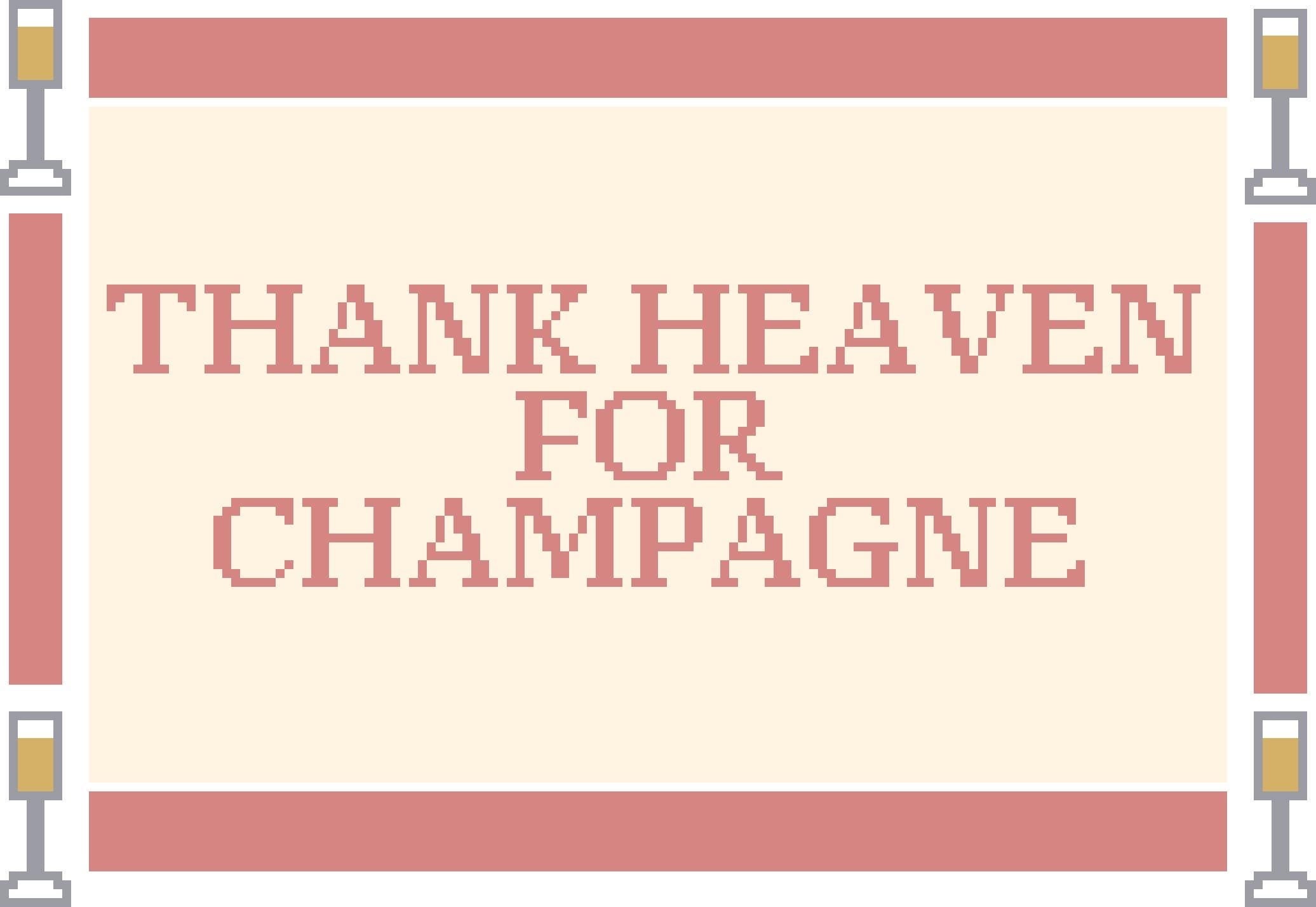 Thank Heaven For Champagne Needlepoint Stitch Chart Digital Download