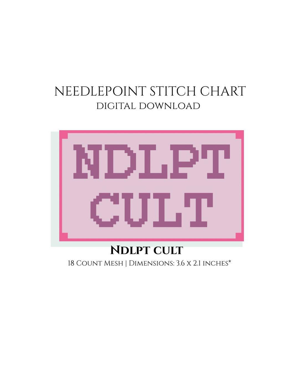 NDLPT CULT Needlepoint Stitch Chart Digital Download