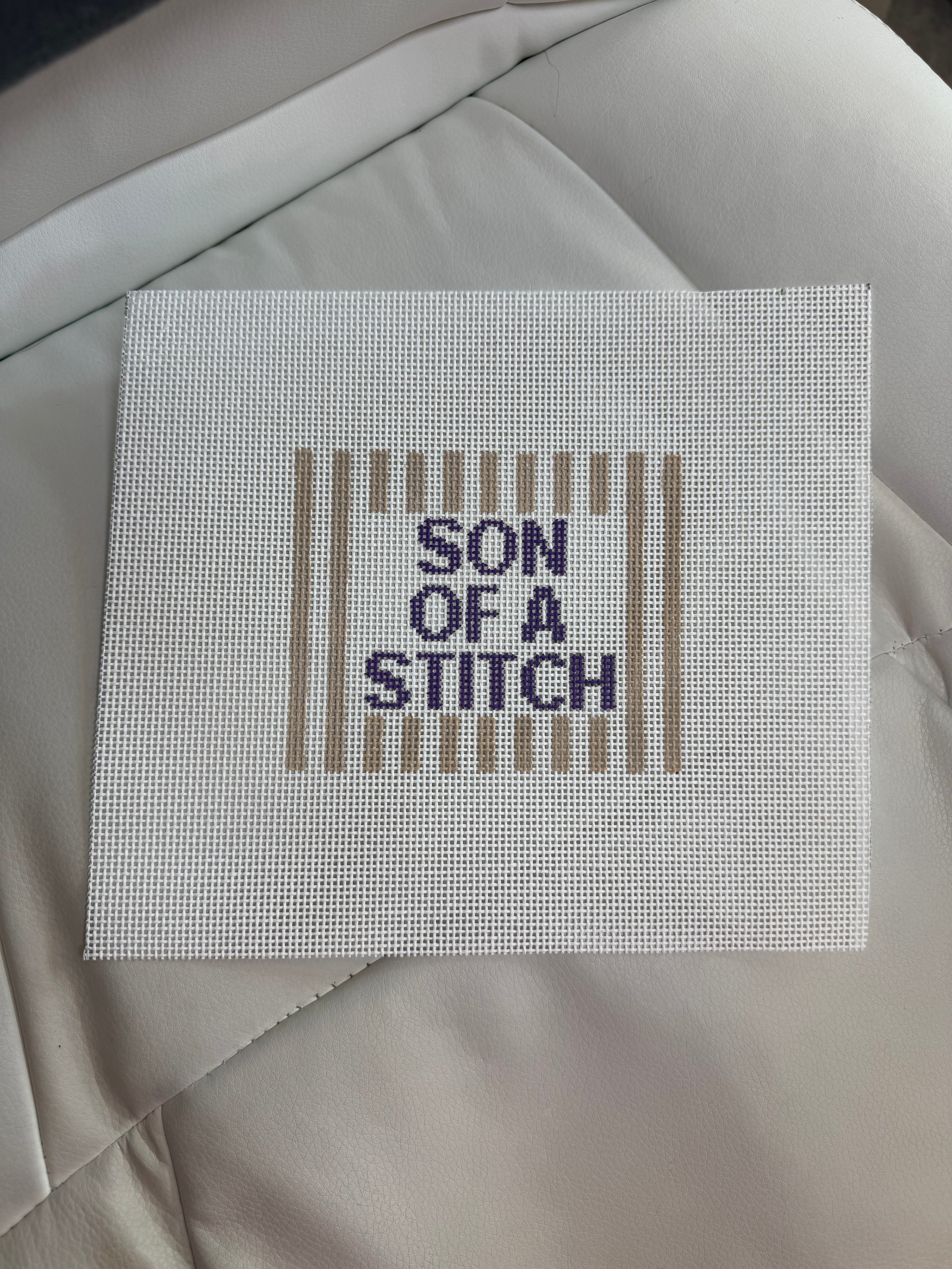 Son of a Stitch Painted Canvas