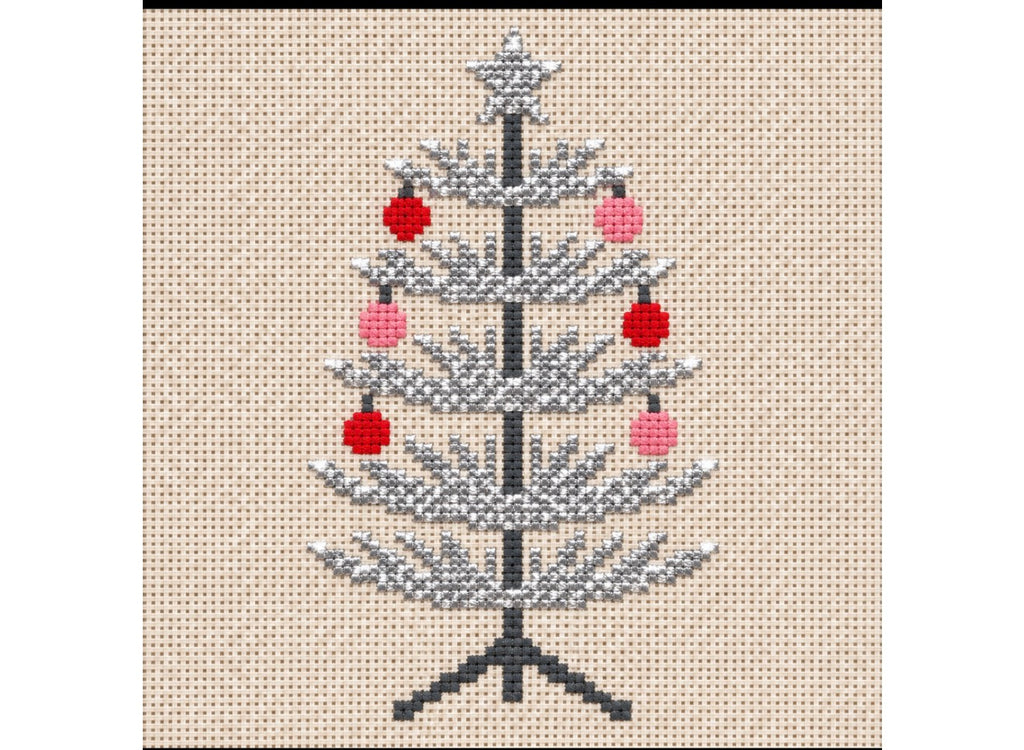 Vintage Stencil Tree Painted Canvas