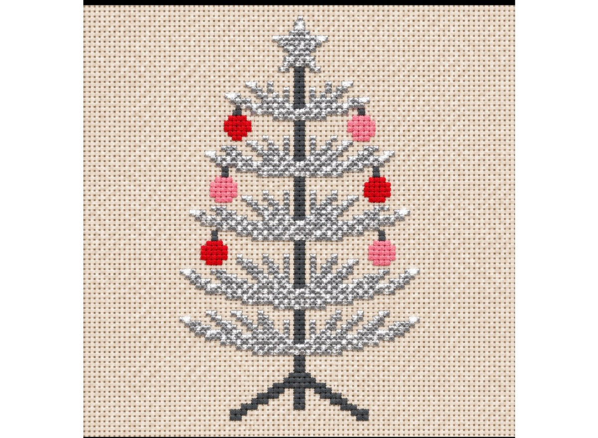 Vintage Stencil Tree Painted Canvas