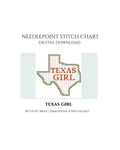 Texas Girl Needlepoint Stitch Chart Digital Download