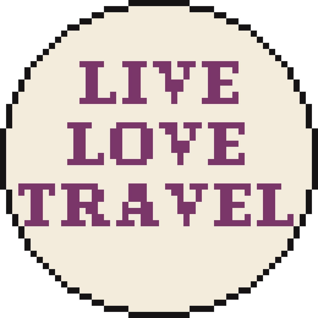 Live Love Travel Ornament Needlepoint Stitch Chart Digital Download