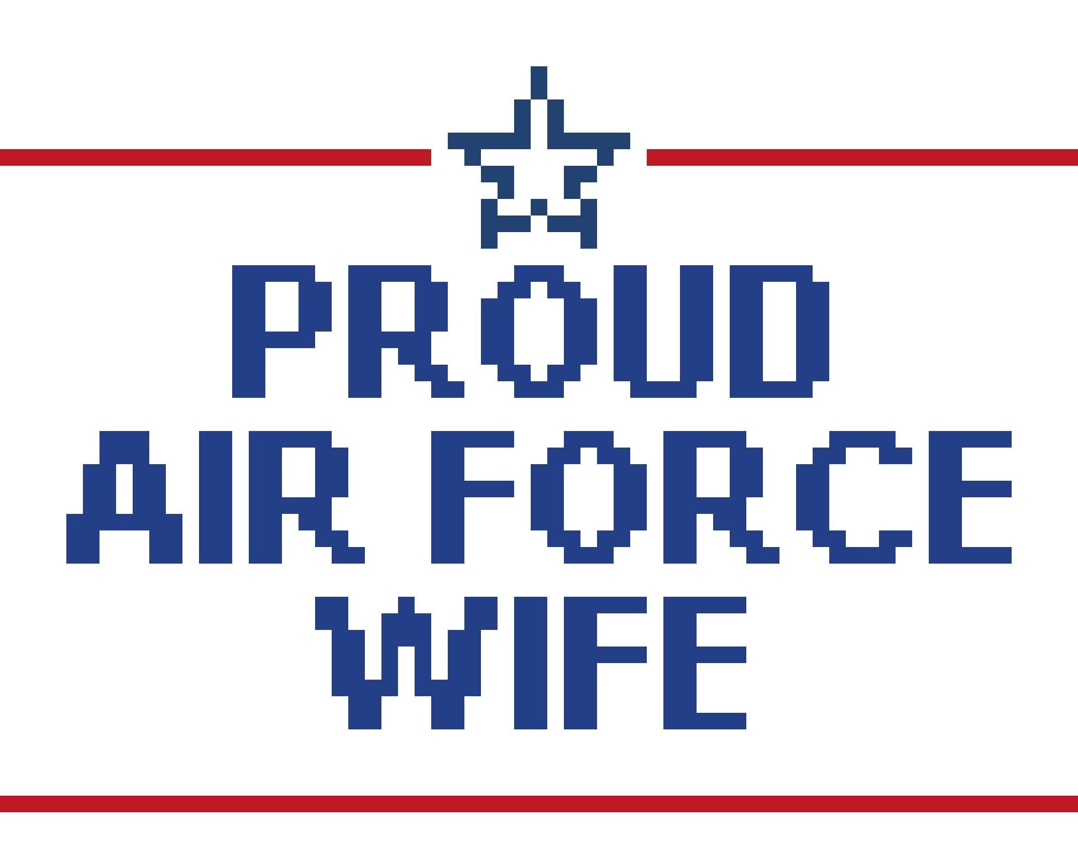 Proud Air Force Wife Needlepoint Stitch Chart Digital Download