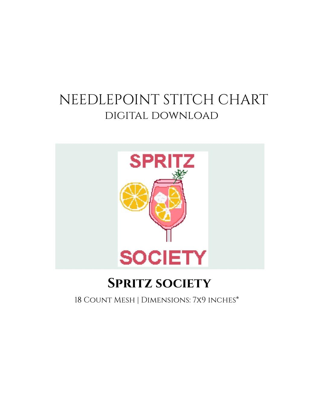 Spritz Society Needlepoint Stitch Chart Digital Instant Download