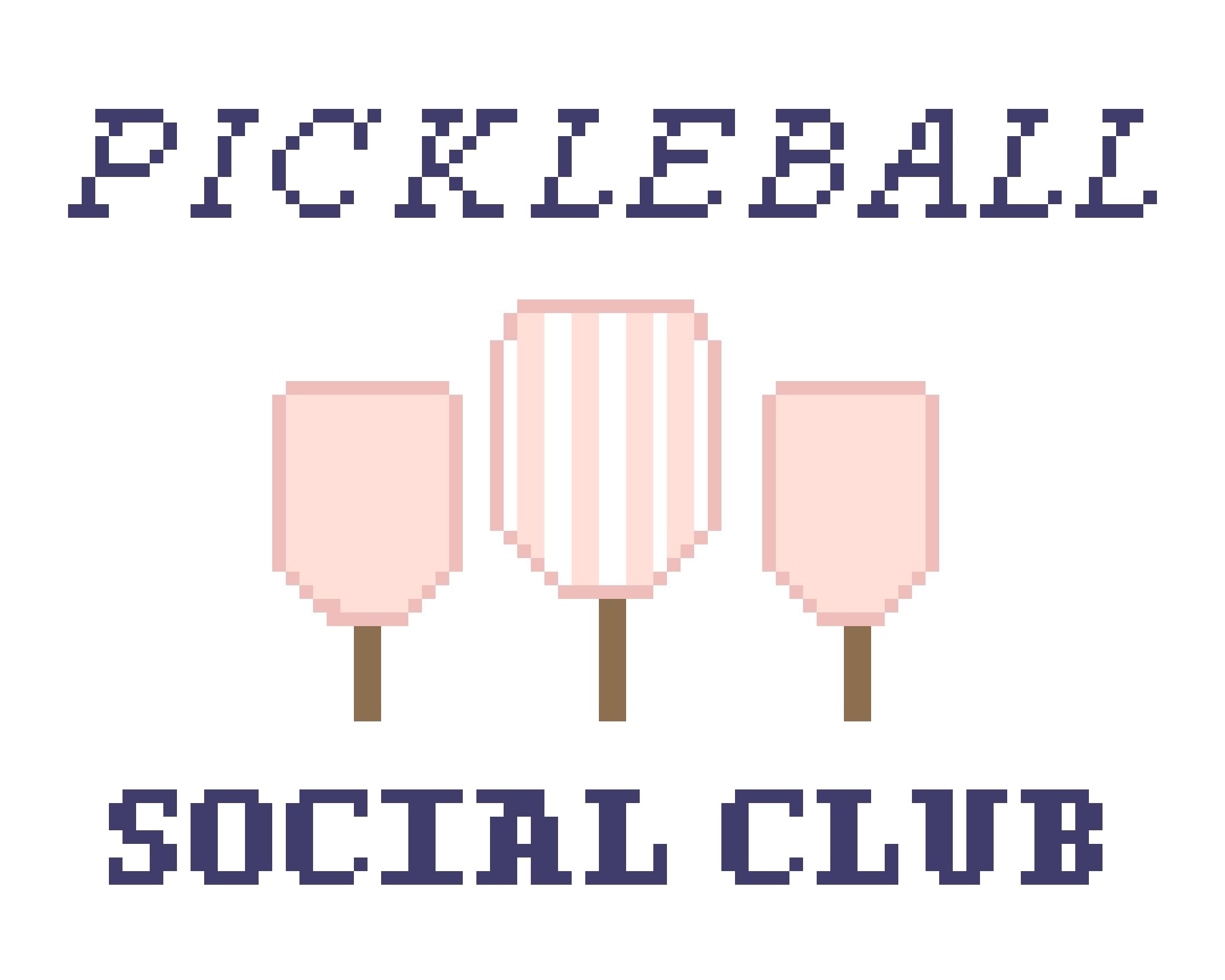 Pickleball Social Club Needlepoint Stitch Chart Digital Download