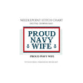 Proud Navy Wife Needlepoint Stitch Chart Digital Download