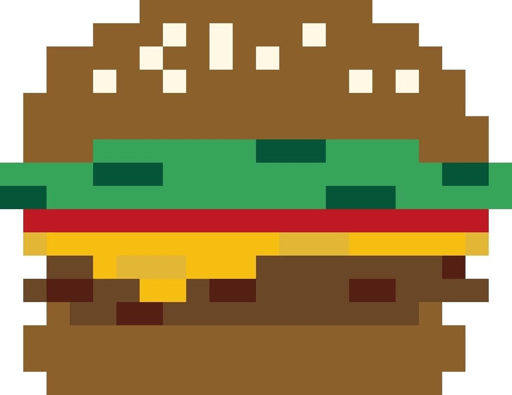 Cheeseburger Mini Needlepoint Stitch Chart Digital Download