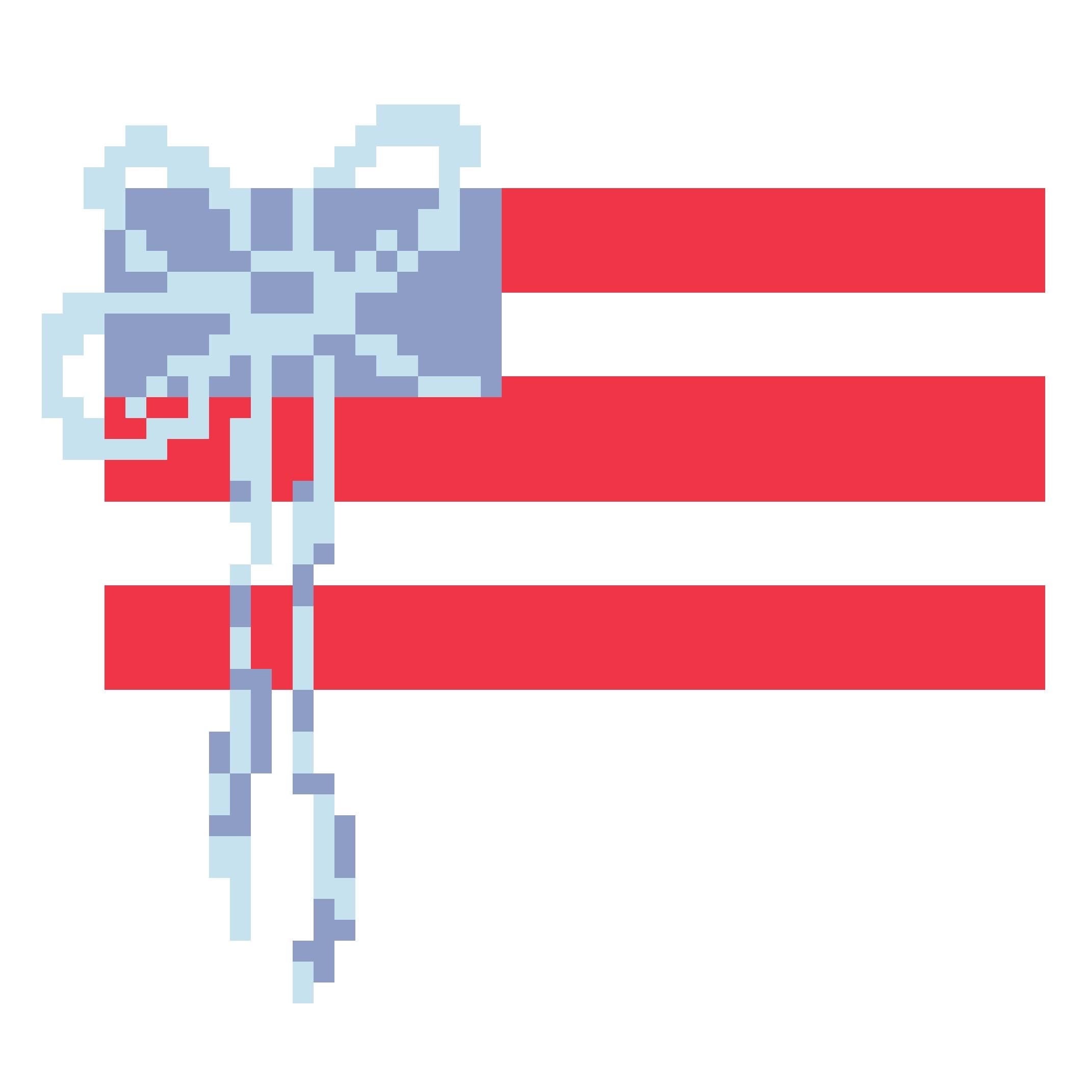 Flag With Bow Needlepoint Stitch Chart Digital Instant Download